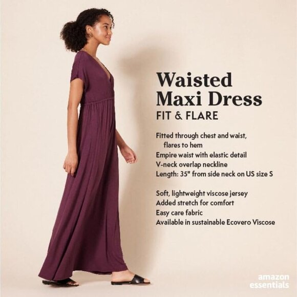 Women's Waisted Maxi Dress Available in Plus Size - Picture 2 of 7
